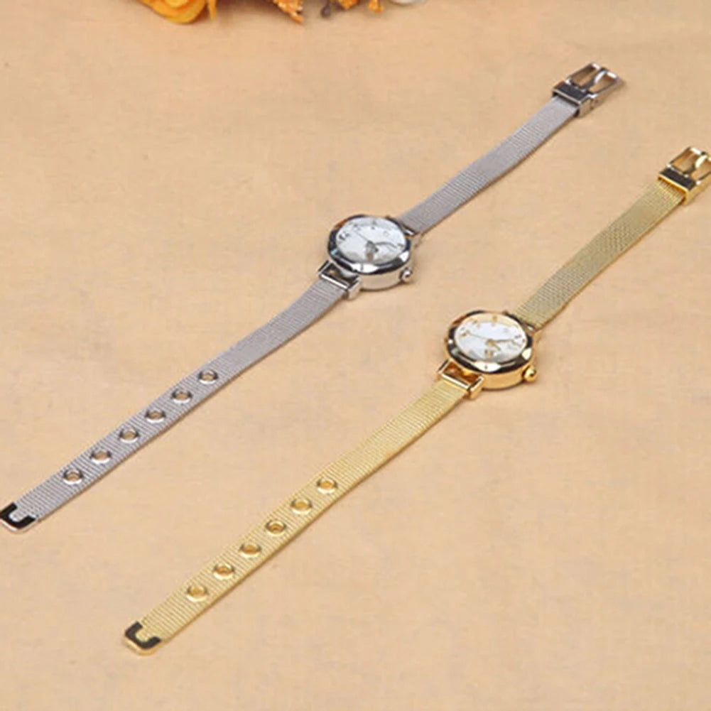 HOT SALES!!! Women'S Fashion Mesh Fine Alloy Band Rhinestone Dial Quartz Bracelet Wrist Watch Wholesale Dropshipping New Arrival