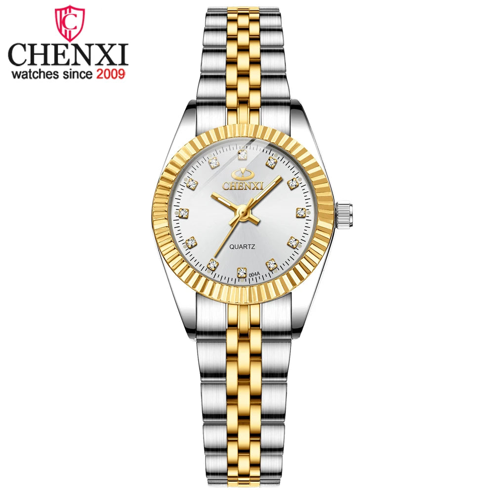 Women Golden & Silver Classic Quartz Watch Female Elegant Clock Luxury Gift Watches Ladies Waterproof Wristwatch